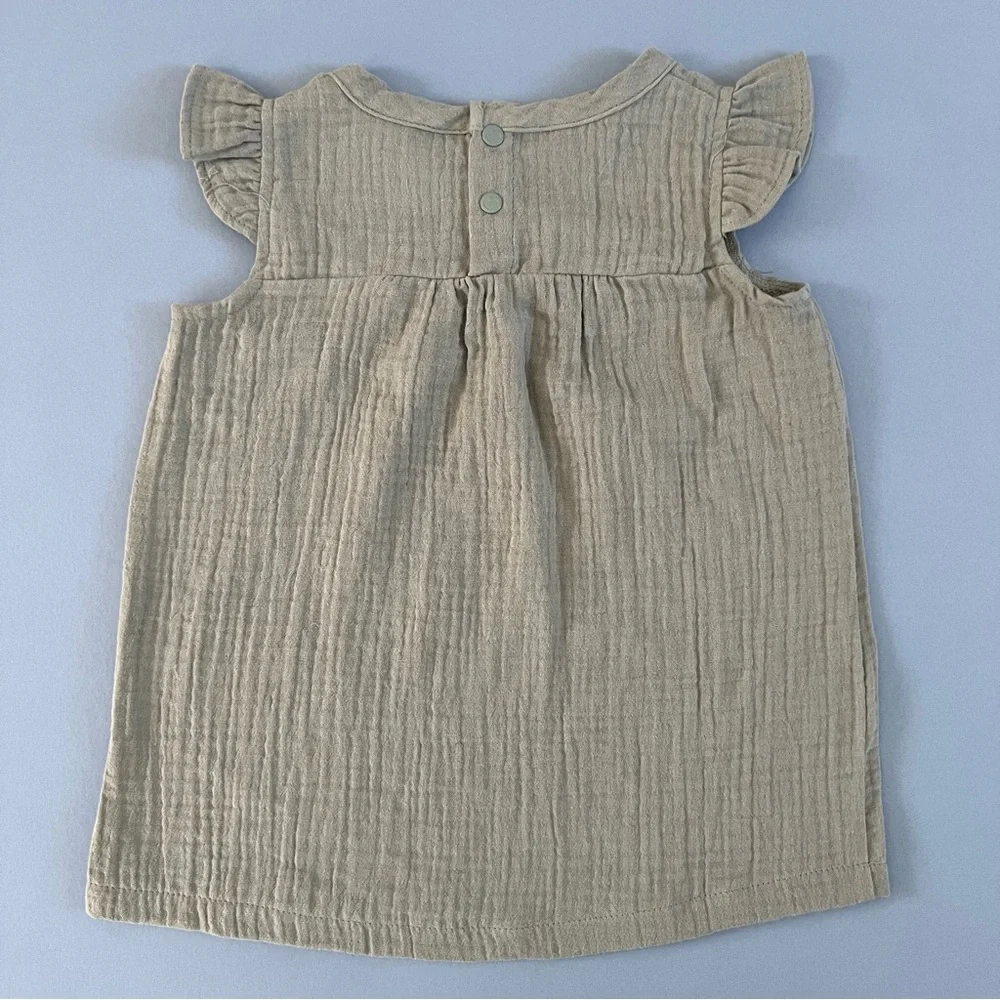 NWT Apple Park Muslin Flutter Sleeve Teal‎ Green Dress